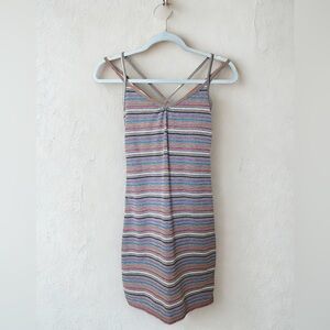 Volcom "Jane Doe Eyes" Striped Multicolor Dress w/ Criss-Cross Straps - Size S